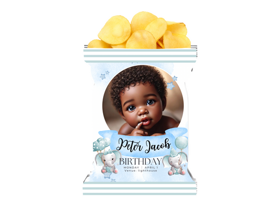 Boy Baby Shower/ Birthday Chip Bag Template