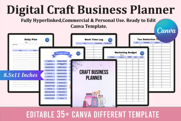 Craft Business Digital Planner (Editable)