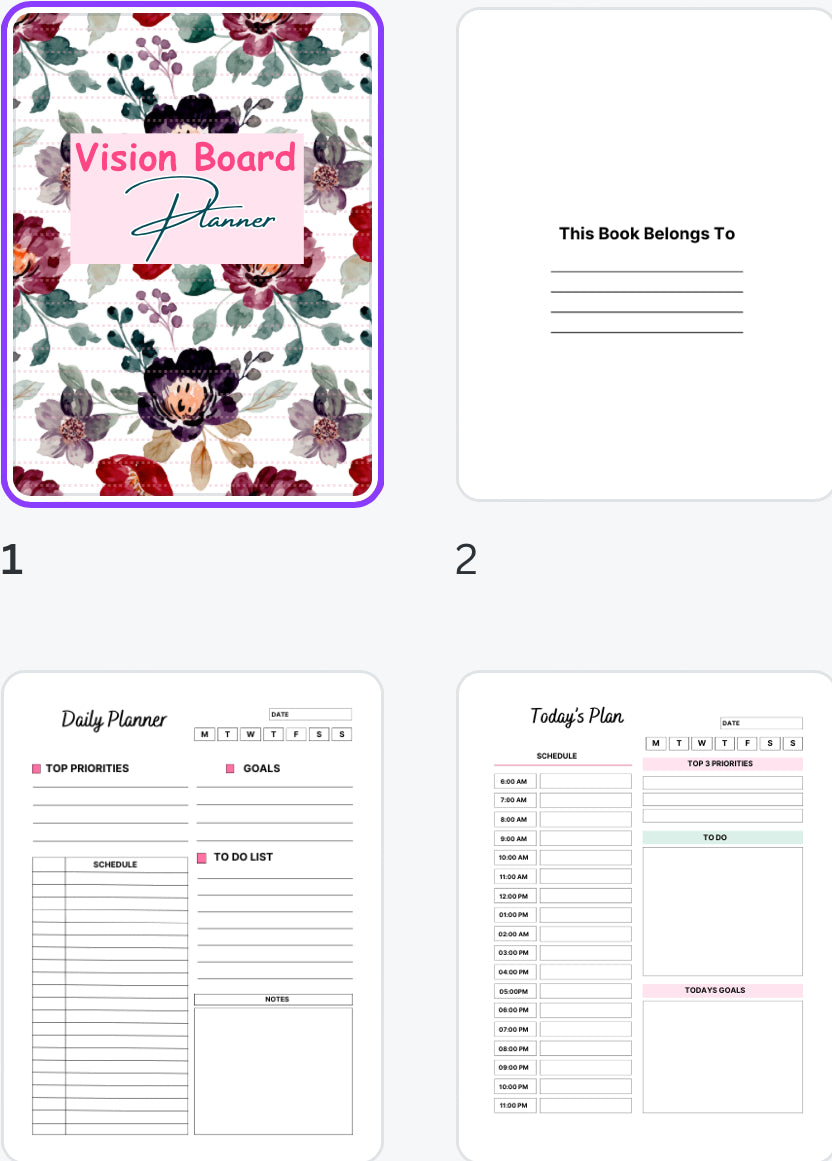 Vision Board Planner| Editable| PLR/MRR