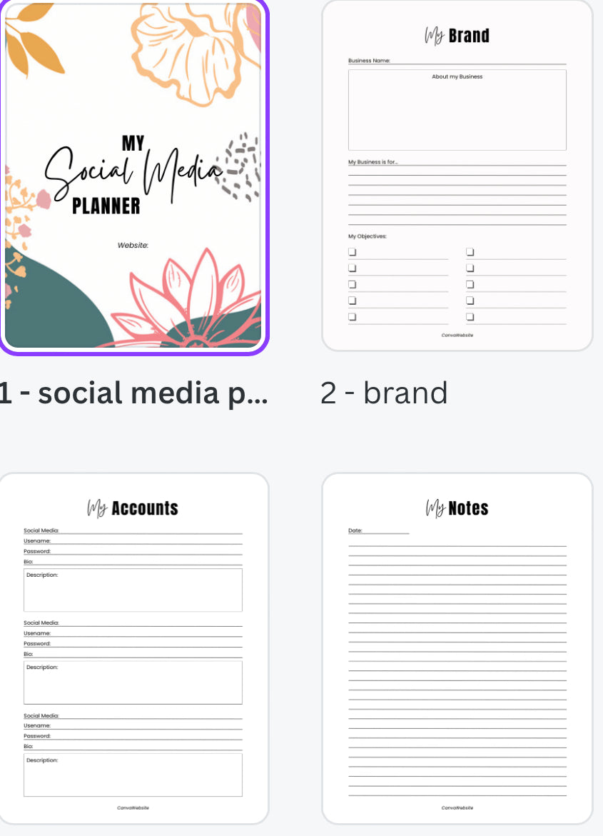 Social Media Planner (Editable)