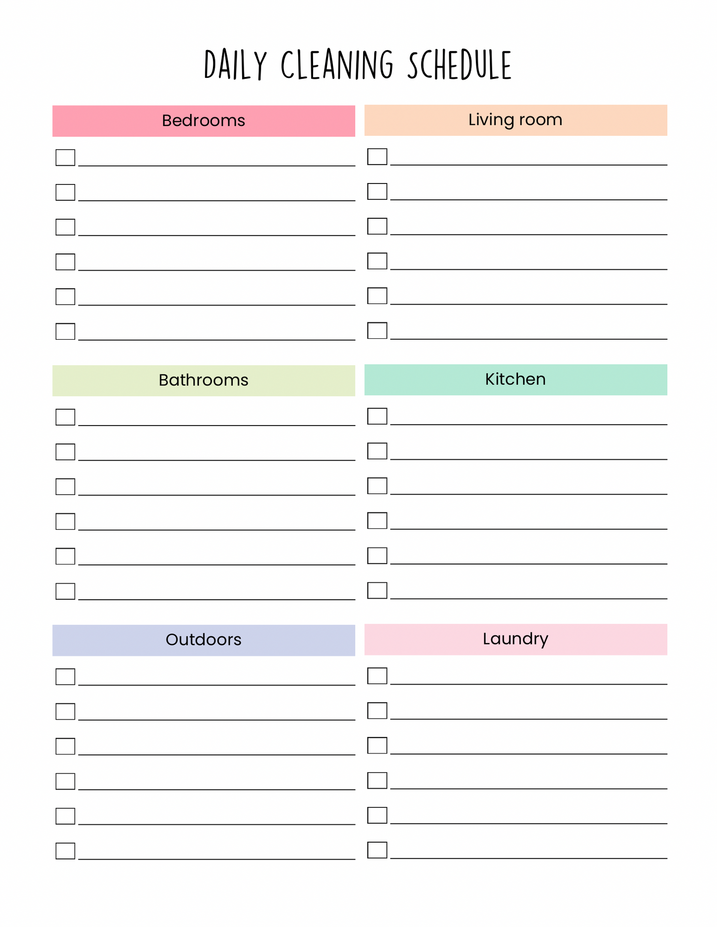 Cleaning Planner (Editable)