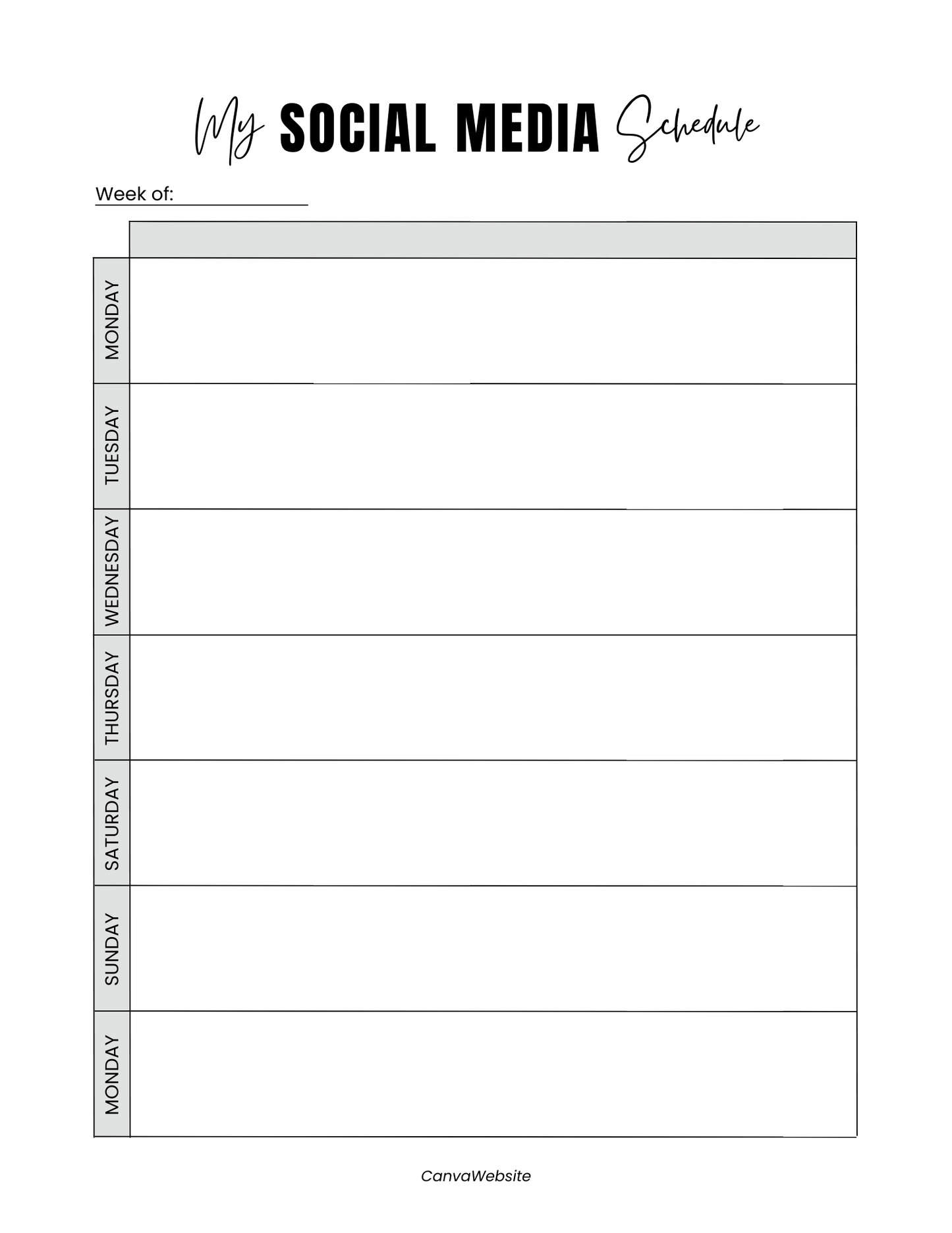 Social Media Planner (Editable)