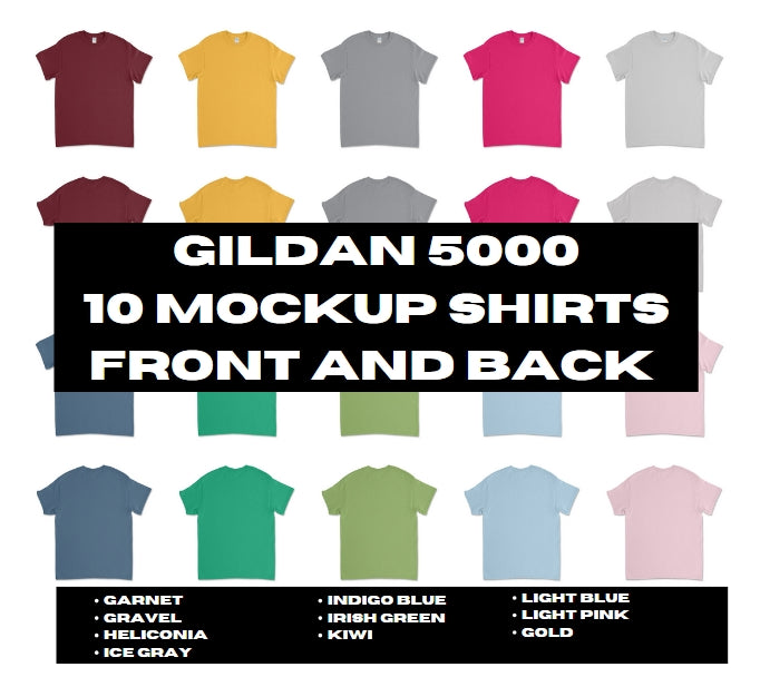 T-shirt 10pcs Mockup Bundle (Front & Back) Set 3