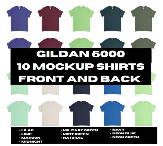 T-shirt 10pcs Mockup Bundle (Front & Back) Set 4