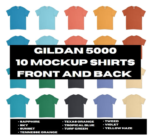 T-shirt 10pcs Mockup Bundle (Front & Back) Set 6